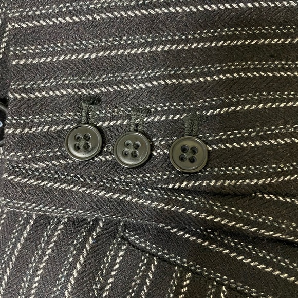 CABI Black and White Striped Fitted Blazer Leopard Print Lined - Picture 12 of 15